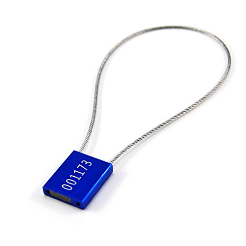 Plastiksiegel, nummerierte Schilder 100 Stück, Stahlkabelplomben, Metall-Hochsicherheitsplomben, Manipulationssichere Pull-Tite, Stahl(Blue,1000 PCS) von BTWYU