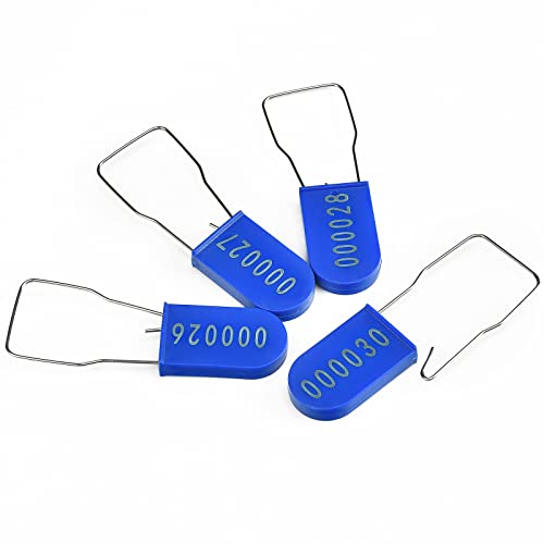 Plastiksiegel, nummerierte Schilder 100 Stück Kunststoff-Vorhängeschloss, Sicherheitssiegel, Metalldraht-Vorhängeschlösser, Stromzähler-Siegel(Blue,1000 Pieces) von BTWYU