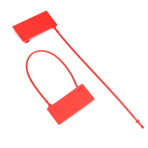 Plastiksiegel, nummerierte Schilder 100 Stück nummerierte Sicherheitsvorhängeschlosssiegel aus Kunststoff, manipulationssicher, for Einmalgebrauch.(Red) von BTWYU
