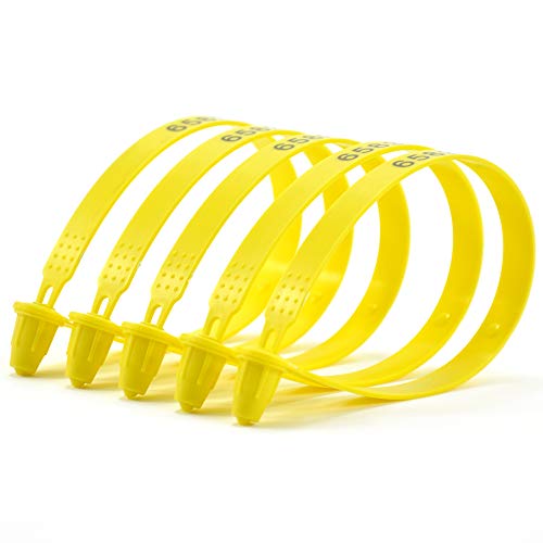 Plastiksiegel, nummerierte Schilder 1000 Kunststoff-LKW-Türdichtung, manipulationssicher, Tite-Lock-Sicherheitsetiketten, Sicherheitsschlösser(Yellow,100 PCS) von BTWYU