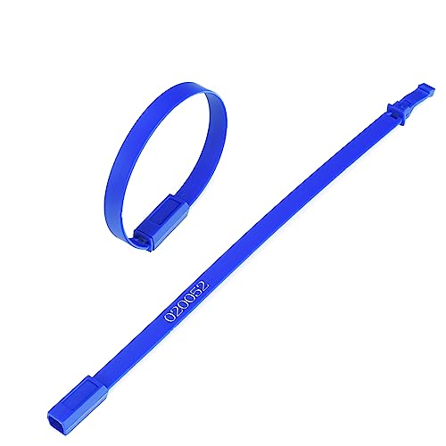 Plastiksiegel, nummerierte Schilder 1000 Stück Sicherheitsgurte mit fester Länge, manipulationssichere Versandsiegel, Etiketten(Blue) von BTWYU