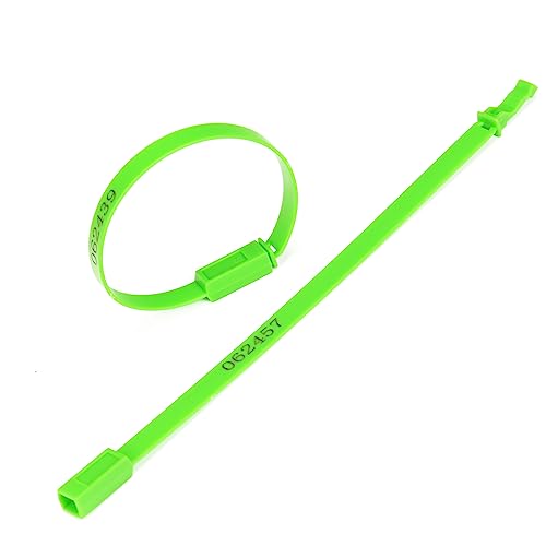 Plastiksiegel, nummerierte Schilder 1000 Stück Sicherheitsgurte mit fester Länge, manipulationssichere Versandsiegel, Etiketten(Green) von BTWYU