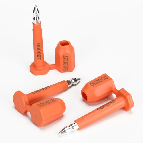 Plastiksiegel, nummerierte Schilder 100PCS Lange Bolzen Hohe Sicherheit Versand Container Dichtungen mit(Orange,20PCS) von BTWYU