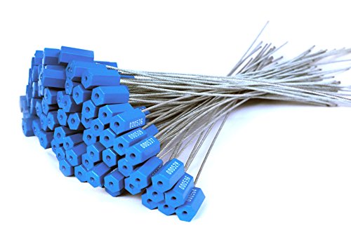 Plastiksiegel, nummerierte Schilder 500 Stück Stahlkabelplombe, Sicherheitssiegel for den Versand aus Metall, Sicherheitsetiketten.(Blue,500 PCS) von BTWYU