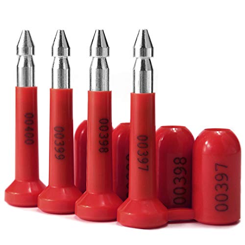 Plastiksiegel, nummerierte Schilder Bolzenplomben Hochsicherheits-Frachtcontainerplombe, Türriegel for Transporter(Red,50 PCS) von BTWYU