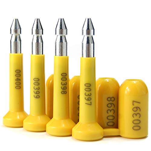 Plastiksiegel, nummerierte Schilder Bolzenplomben Hochsicherheits-Frachtcontainerplombe, Türriegel for Transporter(Yellow,50 PCS) von BTWYU