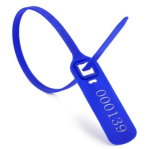 Plastiksiegel, nummerierte Schilder Hochleistungs-Sicherheitssiegel aus Kunststoff – Durchziehsiegel mit selbstverriegelnder Manipulationssicherheit(Dark Blue,1000 PCS) von BTWYU