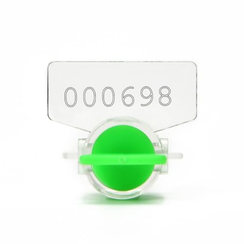 Plastiksiegel, nummerierte Schilder Manipulationssichere, verdrehsichere Roto-Sicherheitszähler-Siegel, elektrisches Hochsicherheits-Vorhängeschloss(Green,100PCS) von BTWYU