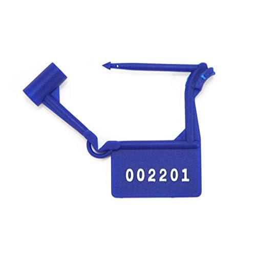 Plastiksiegel, nummerierte Schilder Manipulationssichere Sicherheitsvorhängeschloss-Siegel aus Kunststoff, Sicherheits-Selbstsiegel for Gepäck(Blue,1000 PCS) von BTWYU