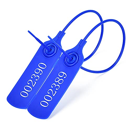 Plastiksiegel, nummerierte Schilder Pull-Tite-Sicherheitssiegel aus Kunststoff for mittlere Beanspruchung, selbstsichernde Sicherheitskabelbinder(Dark Blue,1000 PCS) von BTWYU