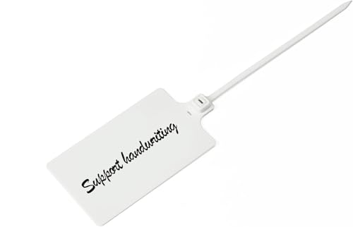 Plastiksiegel, nummerierte Schilder Wasserdichte Versandanhänger aus Kunststoff, große beschreibbare Markierungsbänder zur Produktaufbewahrung(White,100 PCS) von BTWYU