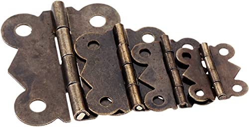 Retro-Dekorationsscharniere, Antik-Scharnier, Retro-Dekorationsscharniere, 10 Stück, Schmetterlings-Türscharniere, antike Bronze, Schrank, Schublade, Schmuckkästchen, Dekorationsscharnier for Möbelbes von BTYKUYOO