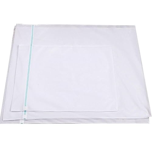 A4 Taschen mit Reißverschluss, Mesh Wäschesäcke Verdickte Wäschesäcke mit Reißverschluss Extra großes Wäschenetz für Vorhänge Jacken Pullover Kissen Teppiche Handtücher Haushaltsreinigung(90x110) von BTYQKZVPM