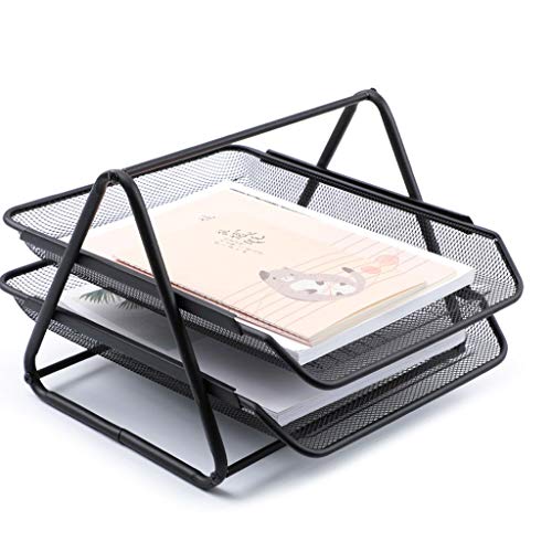 Ablagefächer, Mehrschichtige Metall-Eisen-Netzablage mit Finishing, A4-Aktenständer, mehrschichtiger Datenspeicherständer, Aktenrahmen for Bürobedarf(2 layer) von BTYQKZVPM