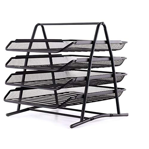 Ablagefächer, Mehrschichtige Metall-Eisen-Netzablage mit Finishing, A4-Aktenständer, mehrschichtiger Datenspeicherständer, Aktenrahmen for Bürobedarf(4 layer) von BTYQKZVPM