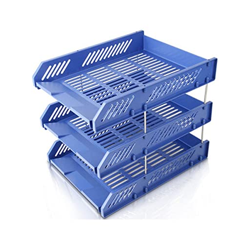 Ablagefächer, Schreibtisch-Organizer, Papierfach mit 3 Ebenen, Büro-Datei-Organizer, Aufbewahrungsregal for Schreibtischzubehör, Desktop-Datei-Organizer for Zuhause, Büro, Wohnheim-Dekor(Blue) von BTYQKZVPM