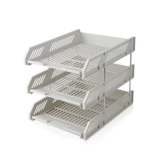 Ablagefächer, Schreibtisch-Organizer, Papierfach mit 3 Ebenen, Büro-Datei-Organizer, Aufbewahrungsregal for Schreibtischzubehör, Desktop-Datei-Organizer for Zuhause, Büro, Wohnheim-Dekor(Grey) von BTYQKZVPM