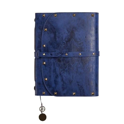 BTYQKZVPM A5-Notizbuch, Notizblock aus PU-Leder, A5 Notebooks PU Abdeckung Journal 290 Seiten Hinweis bücher Retro Student Tagebuch Planer(Blue) von BTYQKZVPM