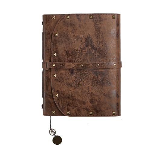 BTYQKZVPM A5-Notizbuch, Notizblock aus PU-Leder, A5 Notebooks PU Abdeckung Journal 290 Seiten Hinweis bücher Retro Student Tagebuch Planer(Brown) von BTYQKZVPM