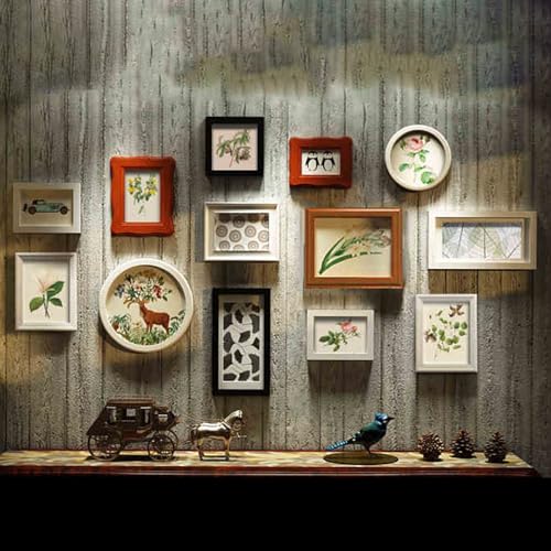 BTYQKZVPM Bilderrahmen, Vatertagsgeschenke, Galerie Collage Bilderrahmen Set Holz Acryl Braun Mehrere Größen(6101) von BTYQKZVPM