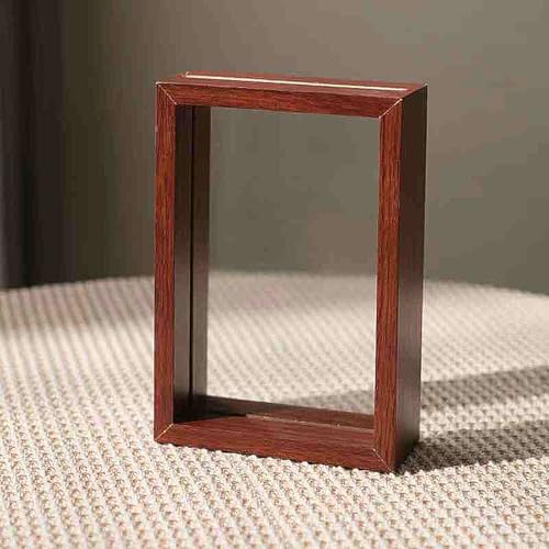 BTYQKZVPM Bilderrahmen, Vatertagsgeschenke, Schwebender Glasrahmen, Holz-Fotorahmen, Poster-Display, A4-Fotorahmen, mehrfarbig, mehrere Größen(Brown,4 Inch [7.6 * 10cm]) von BTYQKZVPM