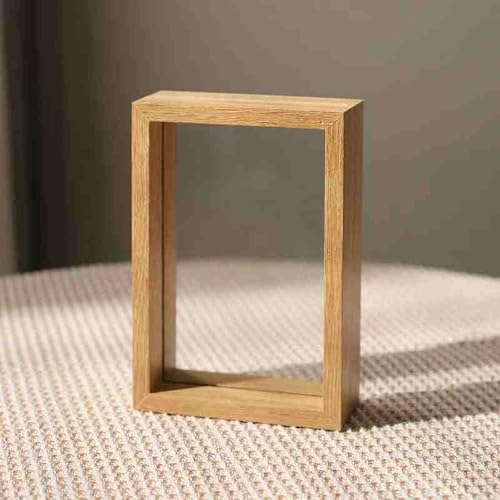 BTYQKZVPM Bilderrahmen, Vatertagsgeschenke, Schwebender Glasrahmen, Holz-Fotorahmen, Poster-Display, A4-Fotorahmen, mehrfarbig, mehrere Größen(Log Color,5 Inch [9 * 13cm]) von BTYQKZVPM