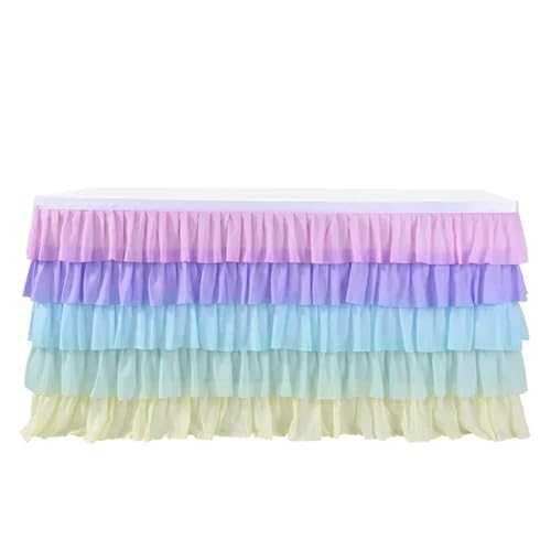 BTYQKZVPM Tischrock-Dekoration, Chiffon-Tischrock for Partys, Hochzeiten und Kuchentische, Mehrfarbig, mehrere Größen(Colour 1,6ft) von BTYQKZVPM
