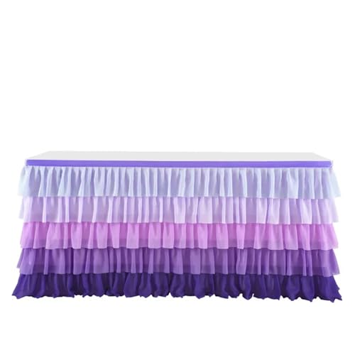 BTYQKZVPM Tischrock-Dekoration, Chiffon-Tischrock for Partys, Hochzeiten und Kuchentische, Mehrfarbig, mehrere Größen(Colour 6,9ft) von BTYQKZVPM