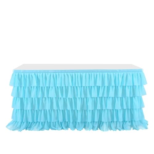BTYQKZVPM Tischrock-Dekoration, Chiffon-Tischrock for Partys, Hochzeiten und Kuchentische, Mehrfarbig, mehrere Größen(Colour 8,6ft) von BTYQKZVPM