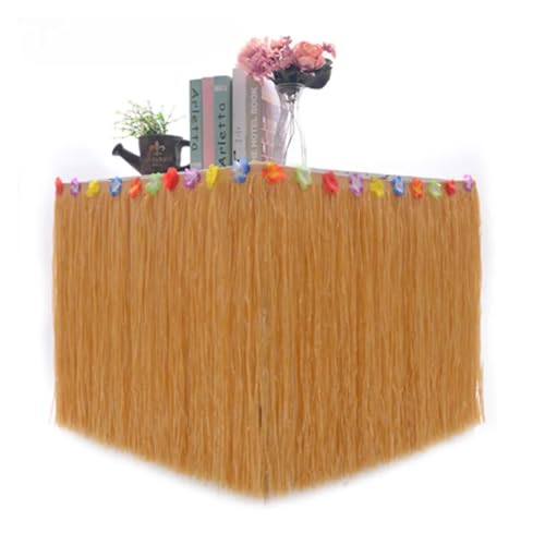 BTYQKZVPM Tischrock-Dekoration, Party-Tischrock, Stroh-Design, Mehrfarbig, 276 x (30–75)(Straw,276x75) von BTYQKZVPM