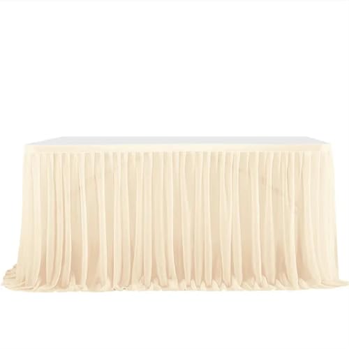 BTYQKZVPM Tischrock-Dekoration, Party-Tischröcke, Mehrfarbig, 1,83 m/2,74 m(Champagne,9FT 77x275cm) von BTYQKZVPM