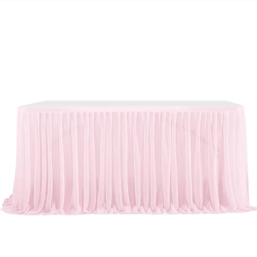 BTYQKZVPM Tischrock-Dekoration, Party-Tischröcke, Mehrfarbig, 1,83 m/2,74 m(Light Pink,9FT 77x275cm) von BTYQKZVPM