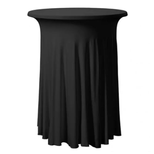 BTYQKZVPM Tischrock-Dekoration, Runde, enganliegende Cocktail-Tischdecke aus Spandex mit Rock, Schwarz und Weiß, 60–80 x 110 cm(Black,60x110cm) von BTYQKZVPM