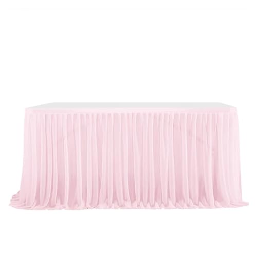 BTYQKZVPM Tischrock-Dekoration, Tutu Tüll Tischröcke Abdeckung for Veranstaltungen und Home Decor in Multicolor mehrere Größen(Light Pink,9FT (275x77cm)) von BTYQKZVPM