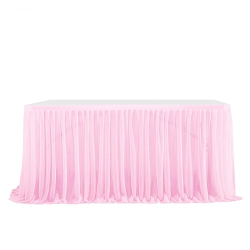 BTYQKZVPM Tischrock-Dekoration, Tutu Tüll Tischröcke Abdeckung for Veranstaltungen und Home Decor in Multicolor mehrere Größen(Pink,9FT (275x77cm)) von BTYQKZVPM