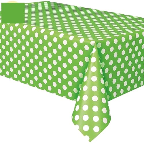 BTYQKZVPM Tischrock-Dekoration, wasserdichte Tischdecke aus Kunststoff mit Punktemuster for Partys, Mehrfarbig, mehrere Größen(Green,72 x 53.9 inch (Square)) von BTYQKZVPM