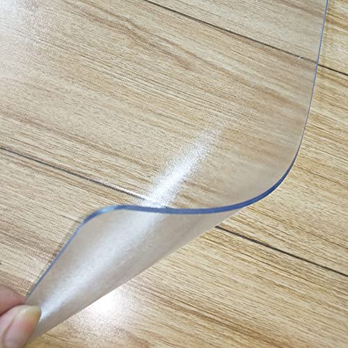BTYQKZVPM Tischschutz Clear Vinyl Tischunterlage, 2,1 mm PVC-Bürostuhlmatte for Hartholzböden und Teppiche, mehrere Größen(130x200cm/51.2x78.7in) von BTYQKZVPM