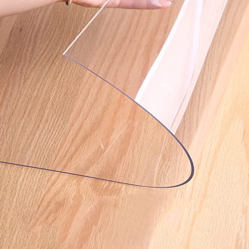 BTYQKZVPM Tischschutz Clear Vinyl Tischunterlage, 2 mm Dicke transparente Stuhlmatte aus PVC for den Einsatz auf harten Böden, mehrere Größen(140x250cm/55.1x98.4in) von BTYQKZVPM