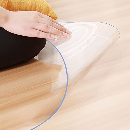 BTYQKZVPM Tischschutz Clear Vinyl Tischunterlage, Bürostuhlunterlage for Hartböden, rechteckig, transparent, mehrere Größen(80x170cm/31.5x66.9in) von BTYQKZVPM