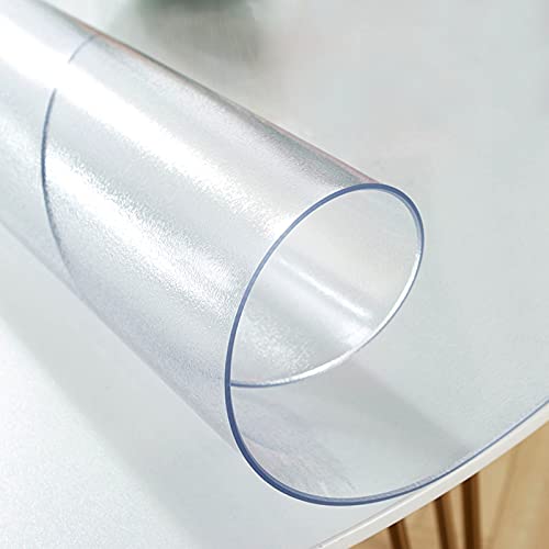 BTYQKZVPM Tischschutz Clear Vinyl Tischunterlage, PVC-Stuhlmatte, bereifter, durchscheinender 2 mm Dicker Kreis, mehrere Größen, Bodenschutz(Circle Diameter 70cm/27.6in) von BTYQKZVPM