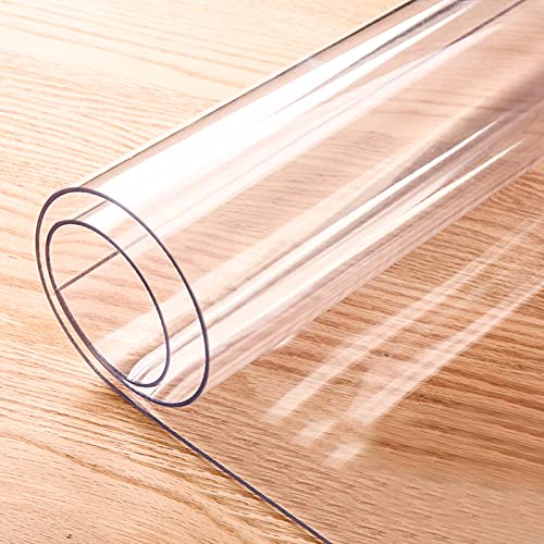 BTYQKZVPM Tischschutz Clear Vinyl Tischunterlage, Transparente mehrfache Größen der PVC-Bürostuhl-Matte 3.1mm Rechteck for Harte Böden und Teppich(50x80cm/19.7x31.5in) von BTYQKZVPM