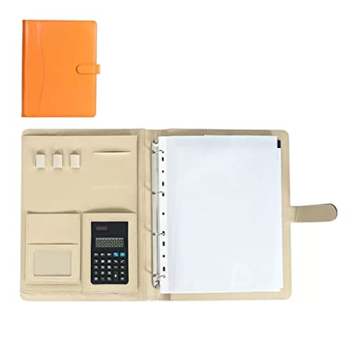 Persönlicher Terminplaner-Ordner, 4-Ring-Profi-Ordner, Organizer, Aktentasche, personalisierter Dokumentenordner for Tablets, Lebensläufe, Dokumente(Orange,8digit calculator) von BTYQKZVPM