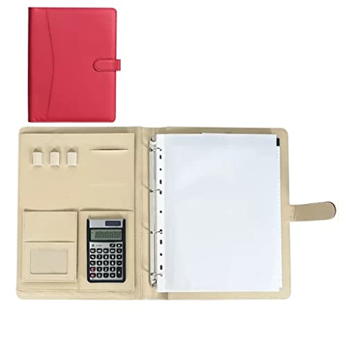 Persönlicher Terminplaner-Ordner, 4-Ring-Profi-Ordner, Organizer, Aktentasche, personalisierter Dokumentenordner for Tablets, Lebensläufe, Dokumente(Red,12digit calculator) von BTYQKZVPM