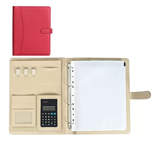 Persönlicher Terminplaner-Ordner, 4-Ring-Profi-Ordner, Organizer, Aktentasche, personalisierter Dokumentenordner for Tablets, Lebensläufe, Dokumente(Red,8digit calculator) von BTYQKZVPM
