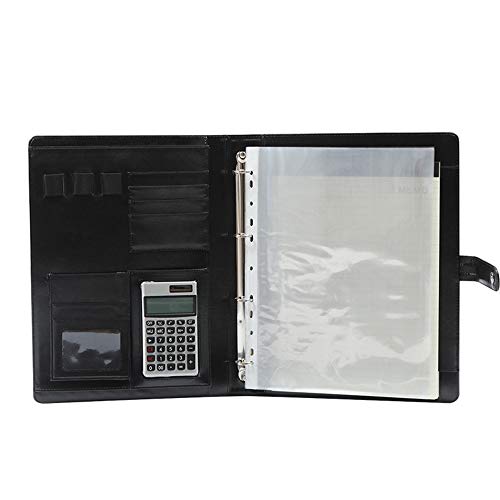 Persönlicher Terminplaner-Ordner, A4 Lederordner Business Resume Klemmbrett Dateimanager Taschen for Büroarbeit(Black) von BTYQKZVPM