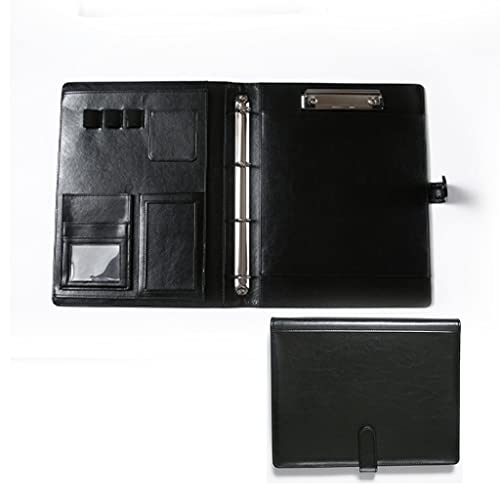 Persönlicher Terminplaner-Ordner, Ordner A4 Leder Konferenz Ordner Business Case Dokument Tasche Karte Halter for Business Schule Büro Konferenz(Black,NO Computer) von BTYQKZVPM