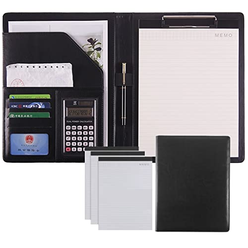 Persönlicher Terminplaner-Ordner, Ordner Schreiben Kunstleder Klemmbrett Konferenz/Rechtsdokument Organizer Mit Brief/A4 Größe Klemmbrett(Black,12Bit+3*note pad) von BTYQKZVPM