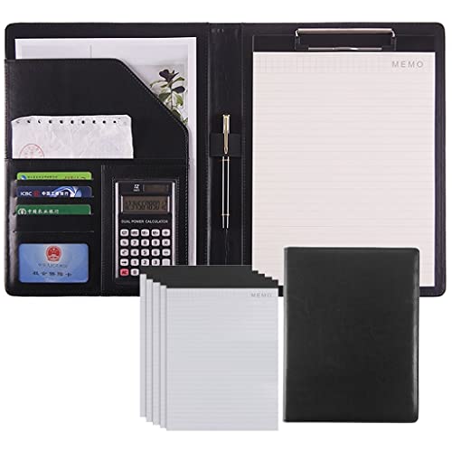 Persönlicher Terminplaner-Ordner, Ordner Schreiben Kunstleder Klemmbrett Konferenz/Rechtsdokument Organizer Mit Brief/A4 Größe Klemmbrett(Black,12Bit+5*note pad) von BTYQKZVPM