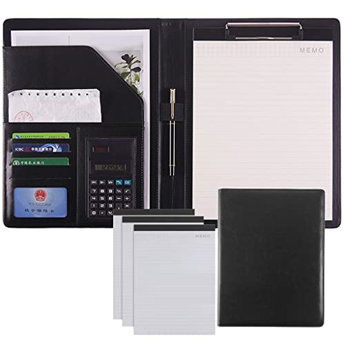 Persönlicher Terminplaner-Ordner, Ordner Schreiben Kunstleder Klemmbrett Konferenz/Rechtsdokument Organizer Mit Brief/A4 Größe Klemmbrett(Black,8Bit+3*note pad) von BTYQKZVPM