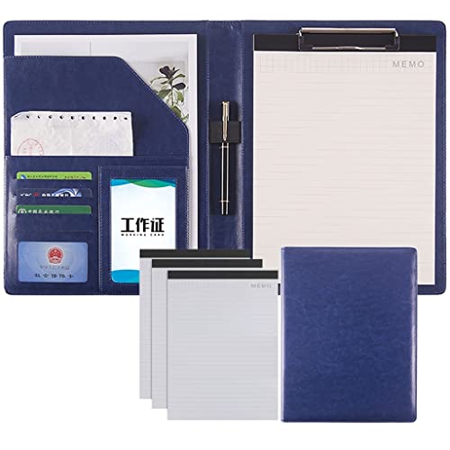 Persönlicher Terminplaner-Ordner, Ordner Schreiben Kunstleder Klemmbrett Konferenz/Rechtsdokument Organizer Mit Brief/A4 Größe Klemmbrett(Blue,No calculator Memo pad*3) von BTYQKZVPM